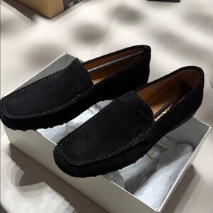 Geox Men's Classic Black Suede Slip-Ons
